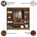 Ver imagem 3 de Guarda Roupa Casal com Espelho 8 Portas 2 Gavetas Marajó Moval — Freijó / Off White