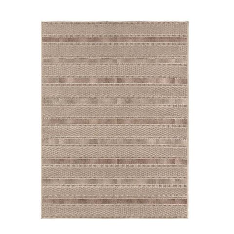 Tapete para Sala Sisal Eco-Nature Riscas 87 Bege-Marrom 1,50X2,00M - J Serrano