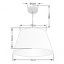 Ver imagem 3 de Lustre Pendente Cone Vivare Md-4249 Cúpula em Tecido 30/50x35cm - Bivolt Rustico-bege 127/220v