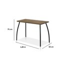 Ver imagem 2 de Conjunto Mesa e 2 Banquetas em Aço Preto C/ Tampo MDP Nogal