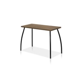 Conjunto Mesa e 2 Banquetas em Aço Preto C/ Tampo MDP Nogal - 4