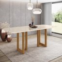 Ver imagem 2 de Mesa de Jantar Yara 200 C. Vidro 6 Cad. Anne Caramelo/linho - Henn