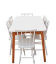 Ver mais imagens de Jogo de Jantar Colonial Brisa Mesa 137x80 Cm + 06 Cadeiras Branca ( Tampo Branco ) Base Mel