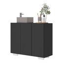 Ver imagem 2 de Gabinete Banheiro 3 Portas 90cm Multimóveis MP5031 Preto/Branco