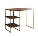 Ver imagem 2 de Aparador Adega Industrial Bar Barzinho Bourbon Aço Dourado e Carvalho 95 Cm