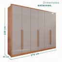 Ver imagem 3 de Guarda-Roupa 6 Portas 6 Gavetas Plus 100% MDF Anápolis Laranja/Cinamomo/Off White