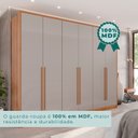Ver imagem 6 de Guarda-Roupa 6 Portas 6 Gavetas Plus 100% MDF Anápolis Laranja/Cinamomo/Off White