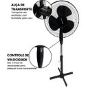 Ver imagem 5 de Ventilador Pedestal de Coluna Turbo 3 Pás Oscilante Silencioso 40cm Regulável 3 Velocidades 127v