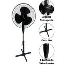 Ver imagem 2 de Ventilador Pedestal de Coluna Turbo 3 Pás Oscilante Silencioso 40cm Regulável 3 Velocidades 127v