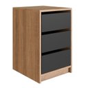 Ver imagem 1 de Gaveteiro para Escritorio 36 Cm 3 Gavetas P1045 Mell Grafite Pp Milani Store
