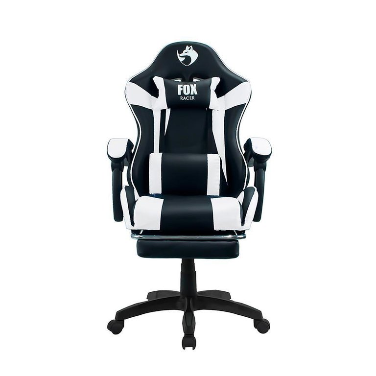 Cadeira Gamer Fox Racer Zerda com Apoio de Pés Branca W20 Cadeira Gamer Fox Racer Zerda com Apoio de Pés Branca W20
