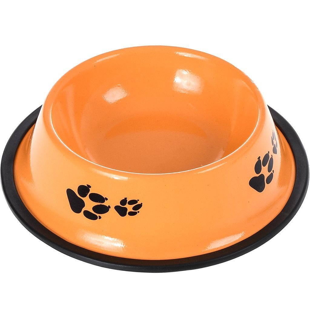 Comedouro e Bebedouro Aço Inoxidável 15cm 150ml Laranja