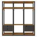 Ver imagem 3 de Módulo Guarda Roupa Closet Casal 1 Porta 2 Gavetas Titan Preto Velluto/Freijó - Móveis Leão