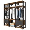 Ver imagem 1 de Módulo Guarda Roupa Closet Casal 1 Porta 2 Gavetas Titan Preto Velluto/Freijó - Móveis Leão
