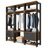 Módulo Guarda Roupa Closet Casal 1 Porta 2 Gavetas Titan Preto Velluto/Freijó - Móveis Leão - 1