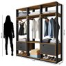 Módulo Guarda Roupa Closet Casal 1 Porta 2 Gavetas Titan Preto Velluto/Freijó - Móveis Leão - 4