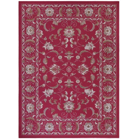 Passadeira Sala Antiderrapante Classico Persa Belga Domani:petunia Vermelho/0,50x0,80m