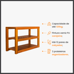 Sapateira de Madeira Maciça (demolição) 12 Pares: Linda, Durável, Funcional e Design Exclusivo - 4