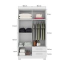 Ver imagem 7 de Guarda-Roupa Solteiro 4 Portas 2 Gavetas e Cômoda Sapateira 4 Gavetas Itapema Branco
