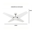 Ver imagem 7 de Ventilador de Teto Com Controle Remoto Natuvent Callis No Light 3 Pás Madeira Teca 127v