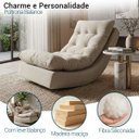 Ver imagem 4 de Kit 2 Poltronas com Leve Balanço Bouclé Premium de Luxo Balance para Sala Quarto Área de Leitura Con