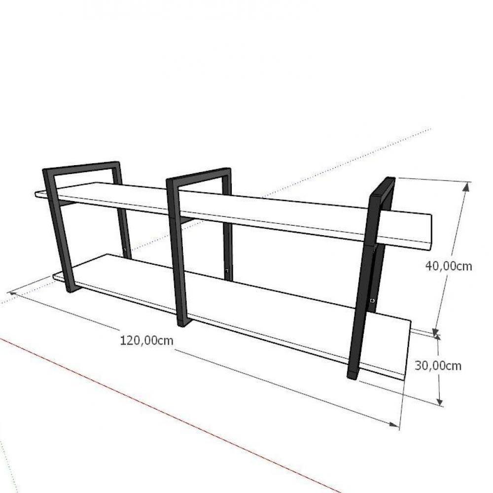 Rack Industrial Home Parede Hack Bancada Rack Rak Branco Off White - 4