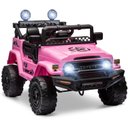 Ver imagem 7 de Carrinho Elétrico Infantil Carro Motorizado Jipe 12v Rosa Off-road Caminhonete de Criança - Car Kids
