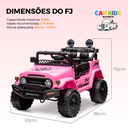 Ver imagem 6 de Carrinho Elétrico Infantil Carro Motorizado Jipe 12v Rosa Off-road Caminhonete de Criança - Car Kids