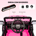 Ver imagem 4 de Carrinho Elétrico Infantil Carro Motorizado Jipe 12v Rosa Off-road Caminhonete de Criança - Car Kids