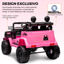 Ver imagem 5 de Carrinho Elétrico Infantil Carro Motorizado Jipe 12v Rosa Off-road Caminhonete de Criança - Car Kids
