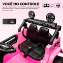 Ver imagem 1 de Carrinho Elétrico Infantil Carro Motorizado Jipe 12v Rosa Off-road Caminhonete de Criança - Car Kids