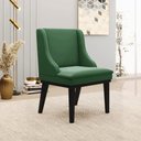 Ver imagem 2 de Kit 2 Cadeiras Decorativas Sala de Jantar Base Fixa de Madeira Firenze Veludo Verde/Preto G19 - Gran