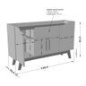 Aparador Buffet com 4 Portas e 1 Gaveta Retrô 136cm Multimóveis Cr50102 Off White Cinamomo - 4