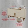 Aparador Buffet com 4 Portas e 1 Gaveta Retrô 136cm Multimóveis Cr50102 Off White Cinamomo - 3