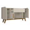 Aparador Buffet com 4 Portas e 1 Gaveta Retrô 136cm Multimóveis Cr50102 Off White Cinamomo - 5