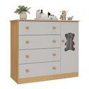 Ver imagem 2 de Cômoda Infantil 95cm 1 Porta com Vidro e 4 Gavetas Teddy Multimóveis Mp4489 Madeirado/off White