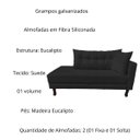 Ver imagem 3 de Divã Recamier Psicologia Troya 140 Cm Suede Amarelo - Fm
