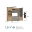 Ver imagem 4 de Cozinha Completa Modulada 5 Peças com Porta Ripada e Cristaleira Lavínia Bege/Imperial/Fumê
