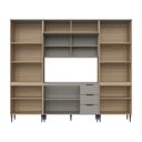 Ver imagem 6 de Cozinha Completa Modulada 5 Peças com Porta Ripada e Cristaleira Lavínia Bege/Imperial/Fumê