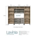 Ver imagem 5 de Cozinha Completa Modulada 5 Peças com Porta Ripada e Cristaleira Lavínia Bege/Imperial/Fumê