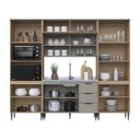 Ver imagem 7 de Cozinha Completa Modulada 5 Peças com Porta Ripada e Cristaleira Lavínia Bege/Imperial/Fumê
