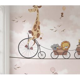 Papel De Parede Safari Animais Quarto De Bebê Infantil M² PP01R - 4