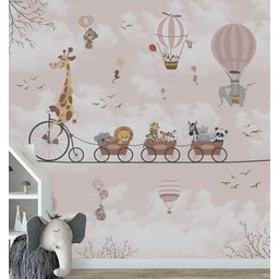Papel De Parede Safari Animais Quarto De Bebê Infantil M² PP01R - 2