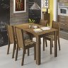 Conjunto Sala de Jantar Rosie Madesa Mesa Tampo de Madeira com 4 Cadeiras Rustic/Floral Bege Marrom  - 1