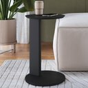 Ver imagem 2 de Mesa Lateral para Sala de Estar Pés Madeira Bulat A03 Nero Preto - Lyam Decor