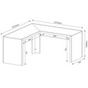 Ver imagem 5 de Conjunto Home Office 3 Peças com 1 Mesa em L, 1 Gaveteiro e 1 Estante para Livros Preto - Pnr Móveis