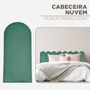 Ver imagem 2 de Cabeceira Nuvem Casal Facil Instalação 7 Placas 45cm Suede:verde