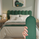 Ver imagem 1 de Cabeceira Nuvem Casal Facil Instalação 7 Placas 45cm Suede:verde