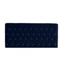 Ver imagem 2 de Kit Estrela Cabeceira de Cama Painel e Calçadeira Baú Botão Cristal Casal 140 Cm Suede Azul Eli Móve