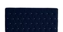Ver imagem 2 de Kit Estrela Cabeceira de Cama Painel e Calçadeira Baú Botão Cristal Casal 140 Cm Suede Azul Eli Móve